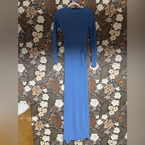 NWOT ZEYNEP ARCAY Cut Out Long Sleeve Dress in Blue size 0 - Picture 5 of 11
